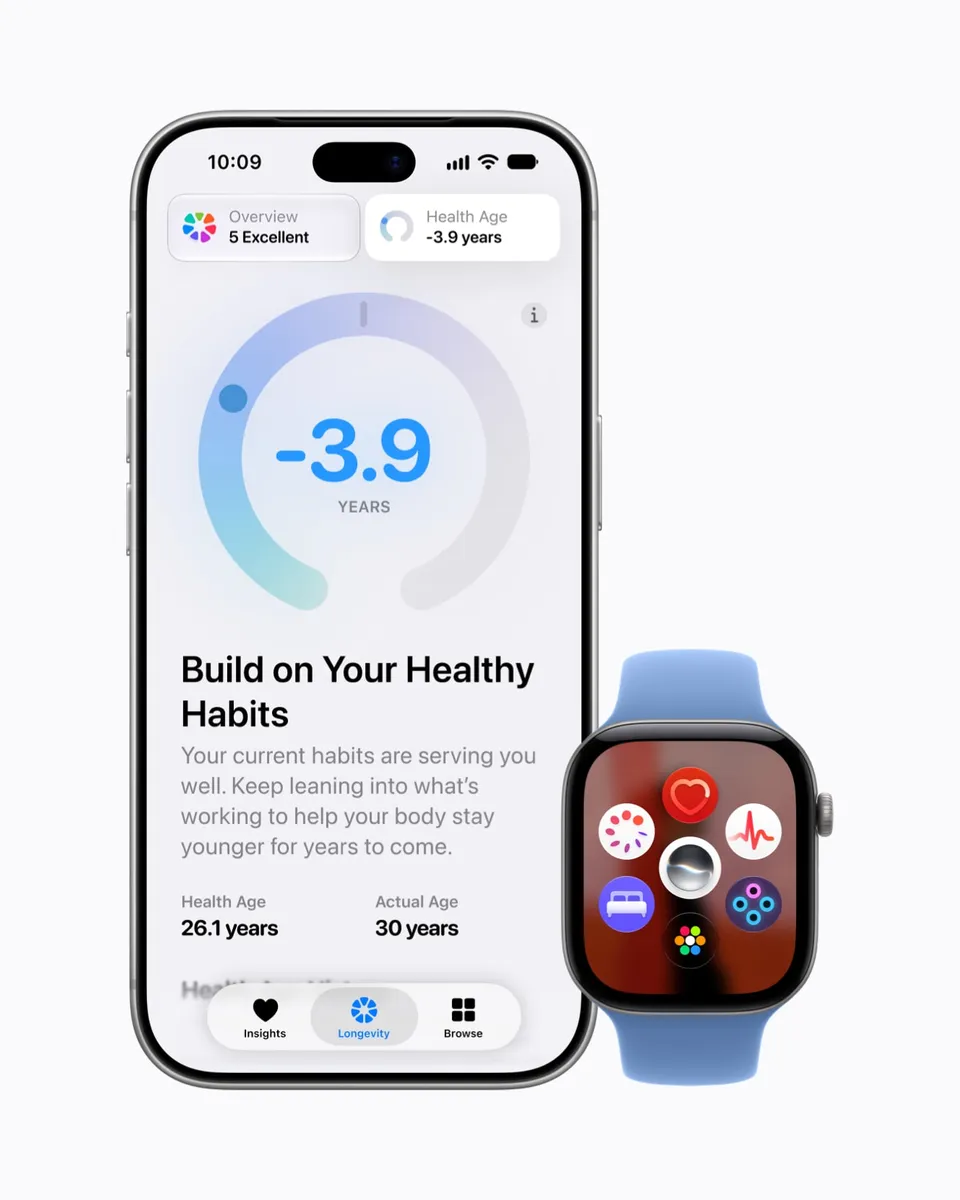 برنامه بازطراحی‌شده Health روی آیفون و اپل واچ سری ۱۲ — تصویر رسمی اپل