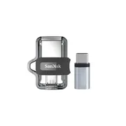 فلش مموری سن دیسک مدل Ultra Dual Drive m3.0 ظرفیت 64 گیگابایت با دو رابط USB Type-A و USB Type-C، سرعت انتقال 130 مگابایت بر ثانیه، استاندارد USB 3.2 Gen1، مناسب انتقال سریع و ایمن فایل بین دستگاه‌های هوشمند - تصویر 2