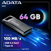 فلش مموری ای دیتا مدل UR340 ظرفیت 64 گیگابایت با بدنه فلزی، رابط USB 3.2 Gen1 Type-A، سرعت انتقال 100 مگابایت بر ثانیه و پشتیبانی از سیستم‌عامل‌های ویندوز، مک و لینوکس - تصویر 3