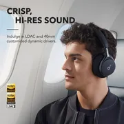 هدفون بی‌سیم انکر مدل Space One با نویز کنسلینگ فعال (ANC)، درگاه شارژ USB Type-C، مقاوم در برابر رطوبت و عرق - تصویر 7