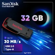 فلش مموری سن دیسک Cruzer Blade CZ50 ظرفیت 32 گیگابایت با رابط USB 2.0، سرعت انتقال 30 مگابایت بر ثانیه، طراحی بدون درپوش و بدنه مات مقاوم در برابر لک و اثر انگشت، دارای شیار اتصال بند و نرم‌افزار امنیتی - تصویر 3