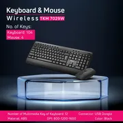ماوس و کیبورد بی سیم تسکو مدل TKM 7029W - تصویر 6