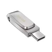 فلش مموری چرخشی 128 گیگابایتی سن دیسک مدل Ultra Dual Drive Luxe با رابط‌های USB Type-A و USB Type-C، استاندارد USB 3.2 Gen1 و بدنه فلزی - تصویر 2