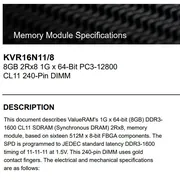 رم دسکتاپ DDR3 تک کاناله 1600 مگاهرتز CL11 کینگستون مدل KVR16N11/8 PC3-12800 ظرفیت 8 گیگابایت - تصویر 3