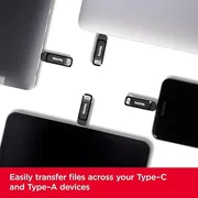 فلش مموری سن دیسک Ultra Dual Drive Go ظرفیت 256 گیگابایت با دو رابط USB Type-C و USB Type-A، طراحی چرخشی، سرعت خواندن 150 مگابایت بر ثانیه، سازگار با کامپیوتر، لپ‌تاپ، تبلت و گوشی موبایل - تصویر 7