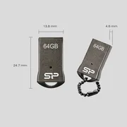 فلش مموری سیلیکون پاور مدل Touch T01 ظرفیت 64 گیگابایت حافظه مقاوم ضد آب، ضد شوک و گردوغبار با طراحی فشرده و فناوری COB، ابعاد کوچک و زنجیر محافظ، سازگار با USB 2.0 و انواع سیستم‌عامل‌ها - تصویر 3