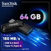 فلش مموری سن دیسک 64 گیگابایت مدل Ultra Dual Drive Go با دو رابط USB Type-C و USB Type-A، استاندارد USB 3.2 Gen1، طراحی چرخشی، سازگار با اندروید، iOS، ویندوز و مک، مناسب گوشی، تبلت، کامپیوتر و تلویزیون - تصویر 3
