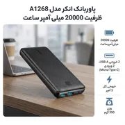 پاوربانک انکر مدل A1268 ظرفیت 20000 میلی آمپر ساعت - تصویر 2