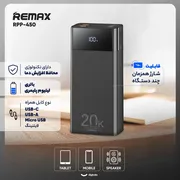 پاوربانک 22.5 وات ریمکس مدل RPP-450 22.5W ظرفیت 20000 میلی آمپر ساعت - تصویر 4
