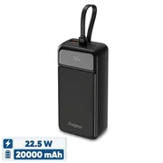 پاوربانک 22.5 وات انرجایزر مدل UE20084PQ ظرفیت 20000 میلی‌آمپرساعت به همراه سه کابل متصل USB-C و لایتنینگ - تصویر 1