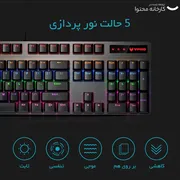 کیبورد مخصوص بازی مکانیکی رپو مدل V500PRO، مکانیکال سوییچ آبی، Full size، نورپردازی RGB - تصویر 6