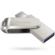 فلش مموری سن دیسک Ultra Dual Drive Luxe ظرفیت 256 گیگابایت با طراحی چرخشی، دو رابط USB Type-C و USB Type-A، استاندارد USB 3.2 Gen1، بدنه فلزی و سازگار با تبلت، گوشی، کامپیوتر و مک - تصویر 1