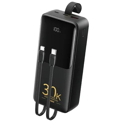 پاوربانک ریمکس RPP-440 ظرفیت 30000 میلی آمپر ساعت به همراه کابل USB-C و لایتنینگ