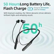 هدفون بلوتوثی گردنی QCY مدل C2 با قابلیت حذف نویز محیطی (ENC)، درگاه شارژ USB Type-C، با قابلیت شارژ سریع، مقاوم در برابر رطوبت و عرق (IPX4) - تصویر 4