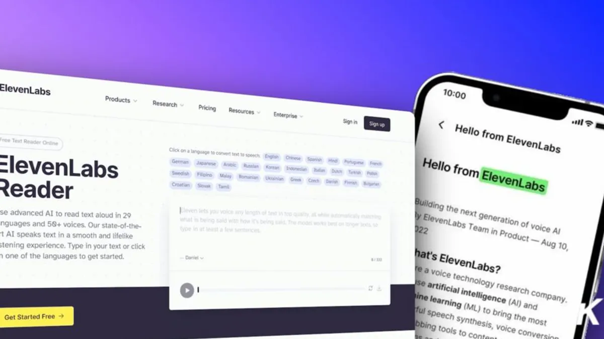 اپ جدید هوش مصنوعی ElevenLabs می‌تواند هر متن و مقاله‌ای را برای شما بخواند