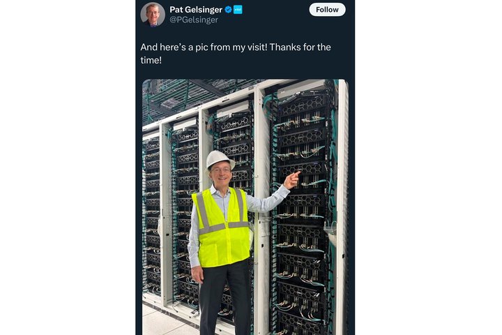 Intel $INTC CEO Pat Gelsinger toured Elon Musk’s data center for xAI yesterday