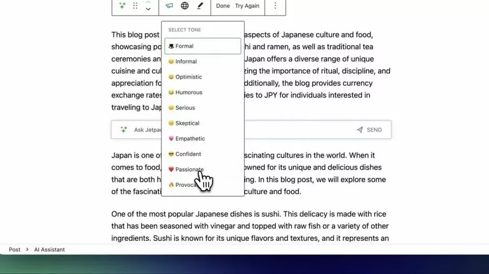 دستیار هوش مصنوعی جدید وردپرس برای نوشتن مطالب معرفی شد؛  Jetpack AI Assistant