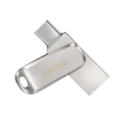 فلش مموری سن دیسک مدل Dual Drive Luxe ظرفیت 128 گیگابایت با طراحی چرخشی، دو رابط USB Type-C و USB Type-A، سرعت انتقال 150 مگابایت بر ثانیه، بدنه فلزی و سازگار با موبایل، تبلت، کامپیوتر و تلویزیون - تصویر 4
