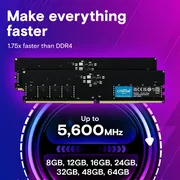 رم دسکتاپ کروشیال DDR5 تک کاناله 16 گیگابایت مدل CT16G56C46U5 با فرکانس 5600 مگاهرتز و تایمینگ CL46 U-DIMM - تصویر 2