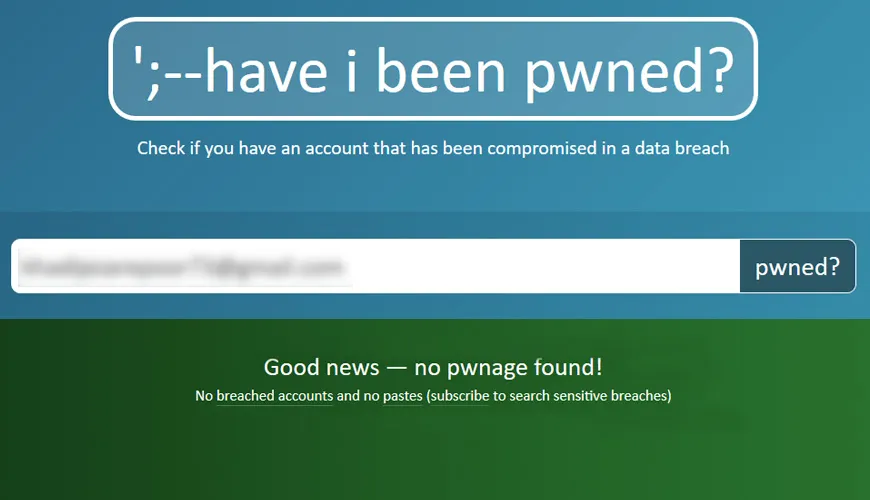 استفاده از ابزار haveibeenpwned
