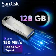 فلش مموری سن دیسک مدل Ultra Luxe ظرفیت 128 گیگابایت با بدنه فلزی، رابط USB 3.1 Type-A، سرعت خواندن 150 مگابایت بر ثانیه و نرم‌افزار کدگذاری SanDisk Secure Access - تصویر 3
