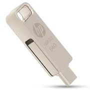 فلش مموری اچ‌پی مدل x206c ظرفیت 64 گیگابایت با طراحی چرخشی، بدنه فلزی، دو رابط USB Type-C و USB Type-A، سرعت انتقال تا 100 مگابایت بر ثانیه و سازگار با ویندوز و مک - تصویر 1