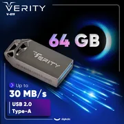 فلش مموری وریتی مدل V-819 ظرفیت 64 گیگابایت با بدنه فلزی، رابط USB 2.0 Type-A، سرعت انتقال 30 مگابایت بر ثانیه و سازگار با گوشی، کامپیوتر، لپ‌تاپ، تلویزیون و تبلت - تصویر 3