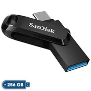 فلش مموری سن دیسک Ultra Dual Drive Go ظرفیت 256 گیگابایت با دو رابط USB Type-C و USB Type-A، طراحی چرخشی، سرعت خواندن 150 مگابایت بر ثانیه، سازگار با کامپیوتر، لپ‌تاپ، تبلت و گوشی موبایل - تصویر 2