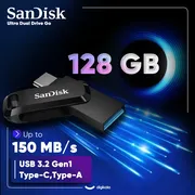 فلش مموری دو رابط سن دیسک مدل Ultra Dual Drive Go ظرفیت 128 گیگابایت با USB 3.2 Gen1، طراحی چرخشی، بدنه فلزی، سازگار با گوشی، تبلت، کامپیوتر و تلویزیون - تصویر 3