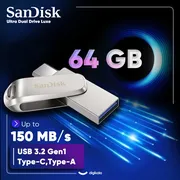 فلش مموری سن دیسک مدل Ultra Dual Drive Luxe ظرفیت 64 گیگابایت با دو رابط USB تایپ سی و USB 3.2 Gen1، بدنه فلزی چرخشی، سرعت انتقال 150 مگابایت بر ثانیه و سازگار با گوشی، تبلت، کامپیوتر و تلویزیون - تصویر 3