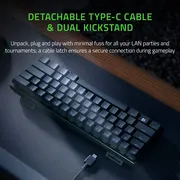کیبورد گیمینگ ریزر مدل Huntsman Mini، سوییچ مکانیکال Optical بنفش، Tenkeyless، نورپردازی RGB - تصویر 4