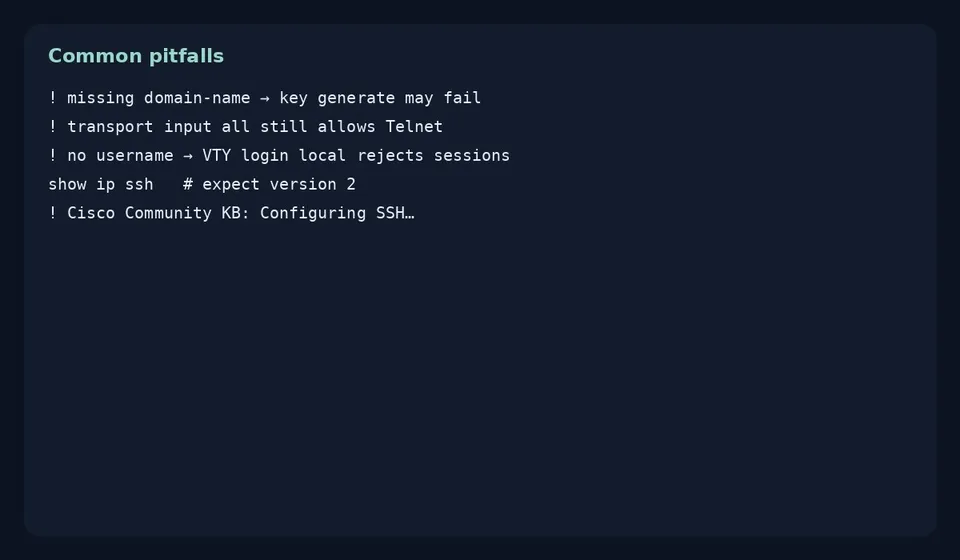 آموزش SSH روی سیسکو؛ جایگزین امن Telnet برای مبتدی