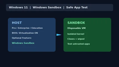 روشن کردن Windows Sandbox در ویندوز ۱۱؛ تست امن برنامه
