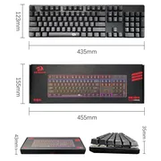 کیبورد گیمینگ ردراگون مدل K208، سوییچ مکانیکال آبی، Full-Size، نورپردازی RGB - تصویر 6