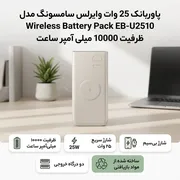پاوربانک 25 وات وایرلس سامسونگ مدل Wireless Battery Pack EB-U2510 ظرفیت 10000 میلی آمپر ساعت - تصویر 2