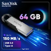 فلش مموری سن دیسک Ultra Flair CZ73 ظرفیت 64 گیگابایت با رابط USB 3.0 و بدنه فلزی مقاوم، سرعت انتقال 150 مگابایت بر ثانیه و سازگار با انواع سیستم‌عامل‌ها و دستگاه‌ها - تصویر 3
