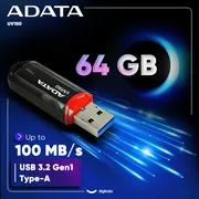 فلش مموری ای دیتا مدل UV150 ظرفیت 64 گیگابایت، رابط USB 3.2 Gen1 با سرعت خواندن 100 مگابایت بر ثانیه، درپوش‌دار، سازگار با ویندوز، مک و لینوکس، مناسب موبایل، تبلت، لپ‌تاپ و تلویزیون - تصویر 3