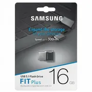 فلش مموری 16 گیگابایت سامسونگ مدل Fit Plus USB3.1 با طراحی بندانگشتی، مقاوم در برابر آب، ضربه، شوک و گرد و غبار و سازگار با همه سیستم‌عامل‌ها - تصویر 1