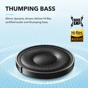 هدفون بلوتوثی انکر مدل Soundcore Q20i با نویز کنسلینگ فعال (ANC)، درگاه شارژ USB Type-C، دارای 2 میکروفون داخلی و 2 میکروفون خارجی، پشتیبانی از صدای Hi-Res از طریق کابل AUX - تصویر 6