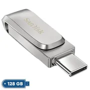 فلش مموری 128 گیگابایت سن دیسک مدل Ultra Dual Drive Luxe با دو رابط USB Type-C و USB Type-A، سرعت انتقال 150 مگابایت بر ثانیه، بدنه فلزی و سازگار با ویندوز، مک، اندروید و iOS - تصویر 2