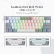 کیبورد گیمینگ ردراگون مدل K617 FIZZ، سوییچ مکانیکال قرمز، Tenkeyless، نورپردازی RGB - تصویر 6