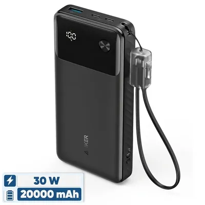 پاوربانک Anker A1384 ظرفیت 20000 میلی آمپر ساعت به همراه کابل USB-C