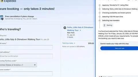 آموزش استفاده از auto browse جمینای در کروم برای کارهای وب