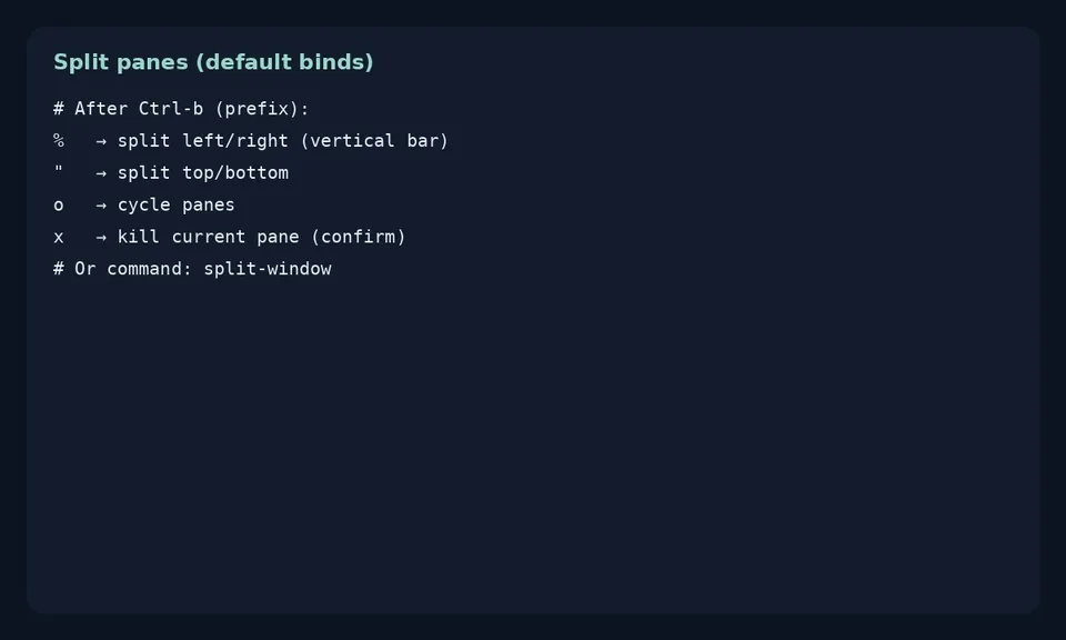 آموزش tmux در لینوکس؛ چند پنل و سشن پایدار روی SSH