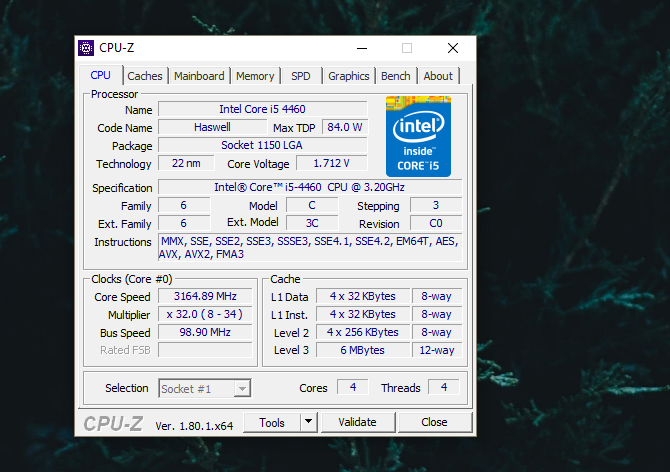 نرم افزار CPU-Z برای تست عملکرد کامپیوتر ویندوزی