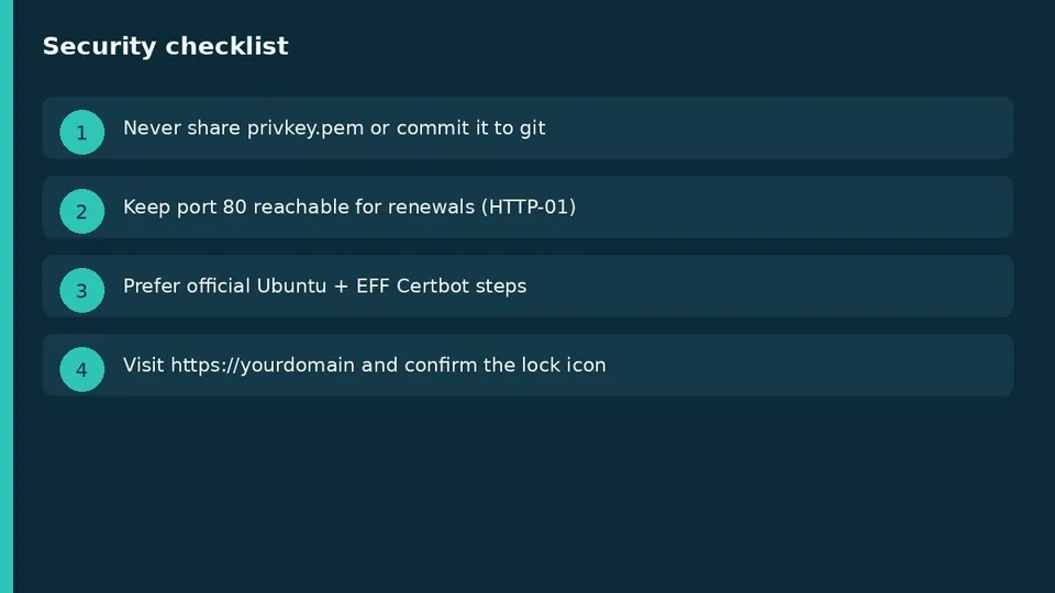 Security checklist