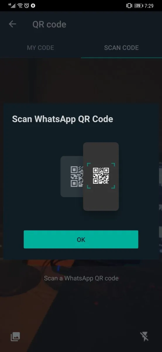 در نسخه بتا واتساپ امکان اضافه کردن شماره به فهرست مخاطبان با اسکن کد QR