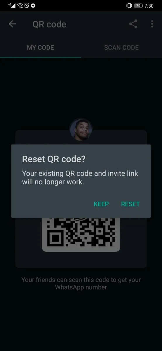 در نسخه بتا واتساپ امکان اضافه کردن شماره به فهرست مخاطبان با اسکن کد QR