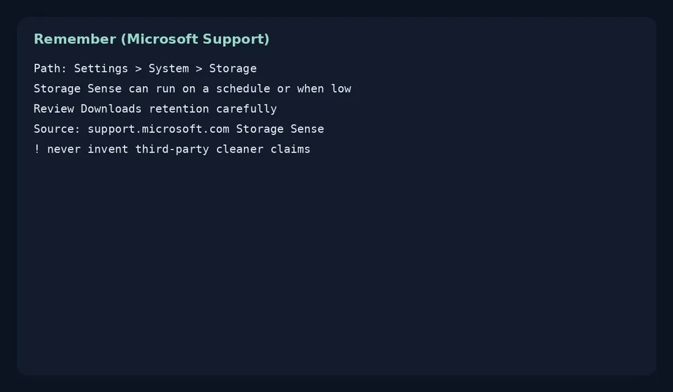 ترفند Storage Sense ویندوز؛ آزادسازی خودکار فضای دیسک